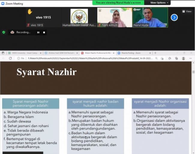 Materi Tanya Jawab Wakaf Seri 05 2022: Nazhir Profesional Dan Wakaf ...